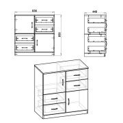 Комод 2+4 Компаніт, Горіх