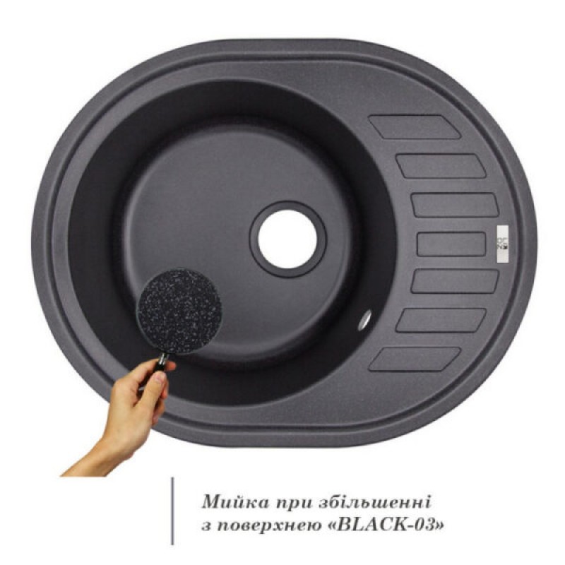 Кухонная гранитная мойка Черная Lidz №204 620x500 Кухонная гранитная мойка Черная Lidz №204 620x500