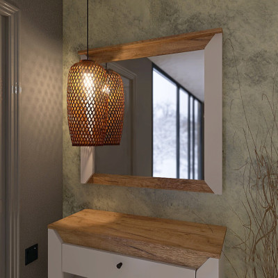 Дзеркало 800 Нордик, Дуб Крафт Золотий, Білий