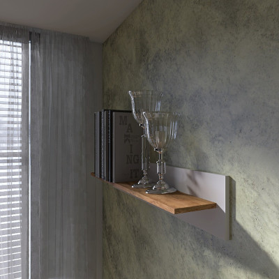 Навісна полиця 1000 Нордик, Дуб Крафт Золотий, Білий