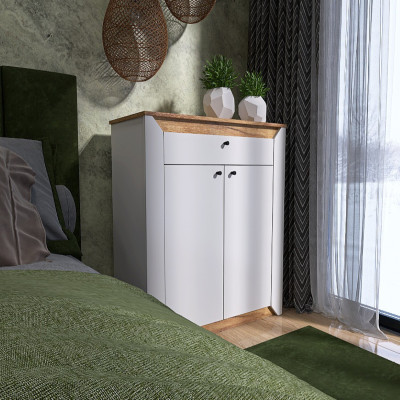 Тумба 800 Нордик, Дуб Крафт Золотий, Білий