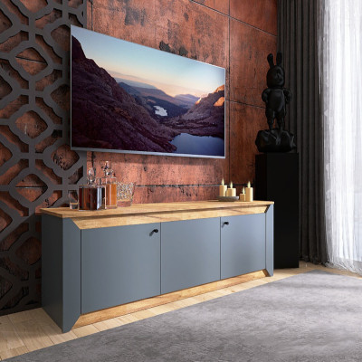 Тумба ТВ 1500 Нордик, Дуб Крафт Золотий, Графіт