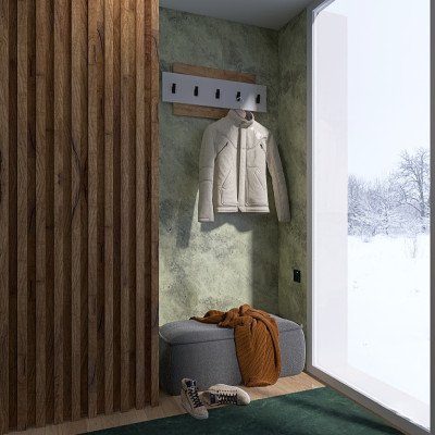 Вішалка 800 Нордик, Дуб Крафт Золотий, Білий