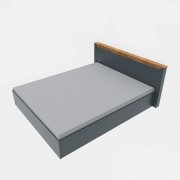 Ліжко 1600 Нордик, 160*200 см, без основи під матрац, Дуб Крафт Золотий, Графіт