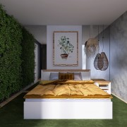 Ліжко 1600 Нордик, 160*200 см, з ламельним каркасом, Дуб Крафт Золотий, Білий