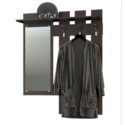 Вішалка в передпокій Тандем з дзеркалом, Венге темний