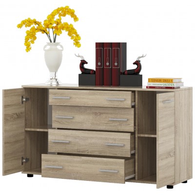 Комод К-4, Дуб Сонома, Телескопические направляющие