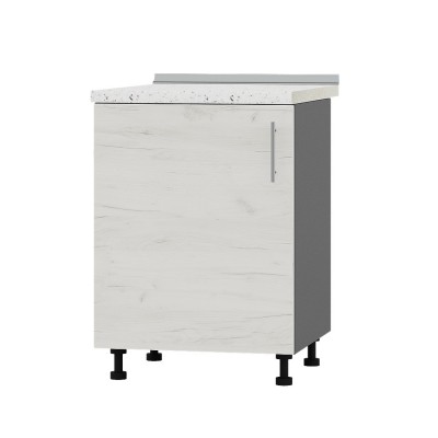 Кухонный модуль Оптима Низ Н83-600 Антрацит, Дуб Крафт Белый