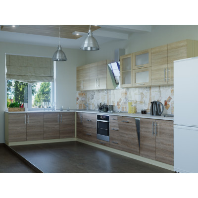 Кухонний набір Оптима 5.6 м, без стільниці, Дуб Сонома, Дуб Сонома Трюфель