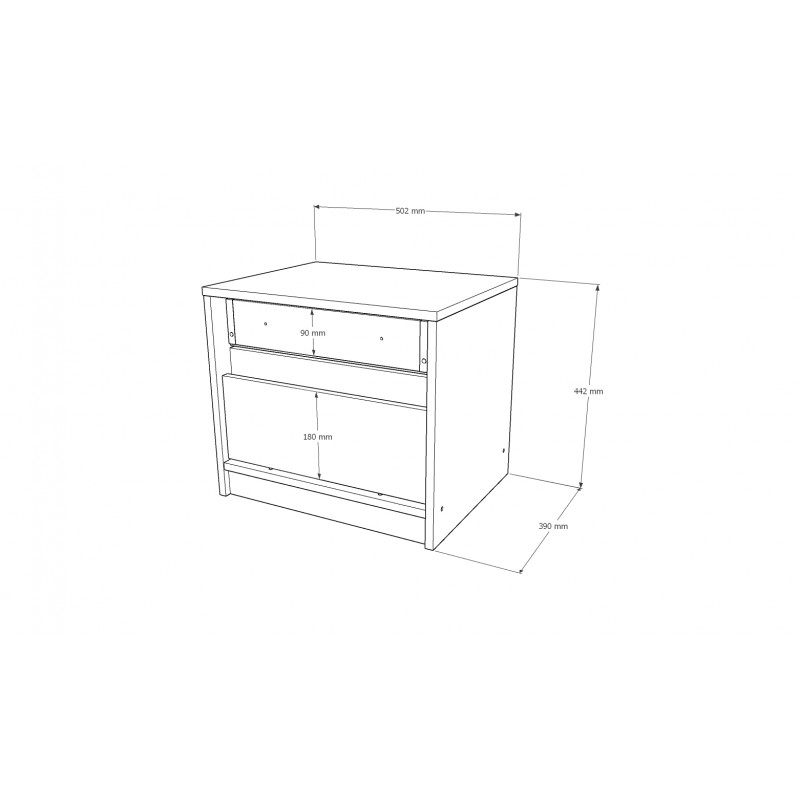 Тумба приліжкова 500 СТАЙЛ, Білий, Бетон Тумба приліжкова 500 СТАЙЛ, Білий, Бетон