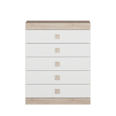 Комод 2 Соната, Дуб Сонома, Белый