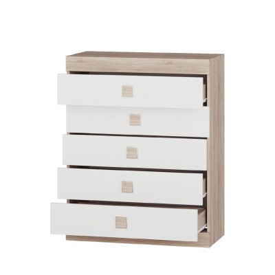 Комод 2 Соната, Дуб Сонома, Белый