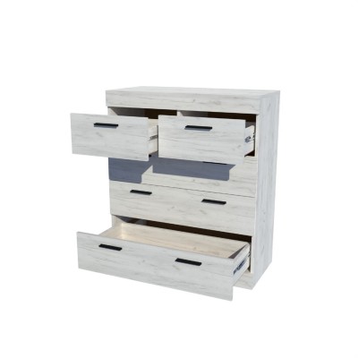 Комод 3 Соната, Дуб Крафт Белый