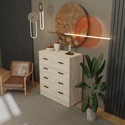 Комод 3 Соната, Дуб Крафт Белый