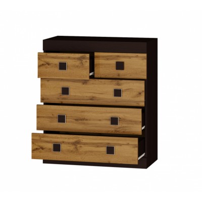 Спальный Комплект Соната 15, Венге темный, Дуб крафт золотой