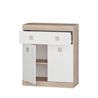 Комод 4 Соната, Дуб Сонома, Белый