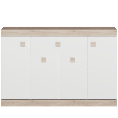 Комод 7 Соната, Дуб Сонома, Белый