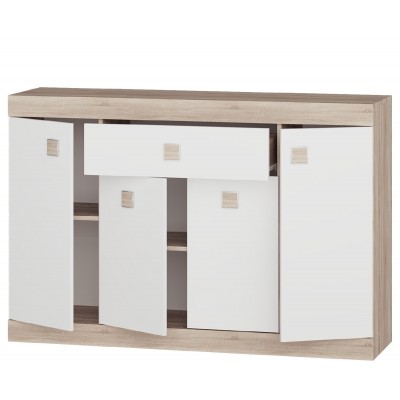 Комод 7 Соната, Дуб Сонома, Белый