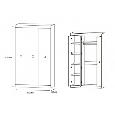 Прихожая Соната Комплект 19, Дуб Сонома, Белый