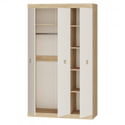 Шкаф трехдверный 1200 Соната, Дуб Сонома, Белый