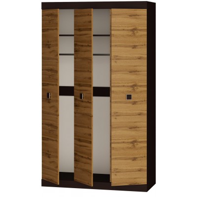 Шкаф трехдверный 1200 Соната, Венге темный, Дуб крафт золотой