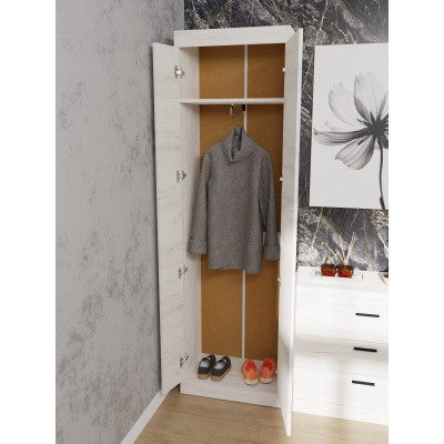 Шкаф двухдверный 600 Соната, Дуб Крафт Белый