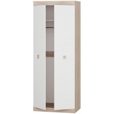 Шкаф двухдверный 800 Соната, Дуб Сонома, Белый