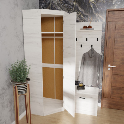 Шкаф Угловой 700 Соната, Дуб Крафт Белый