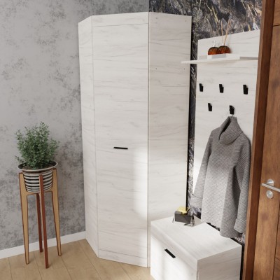 Шкаф Угловой 700 Соната, Дуб Крафт Белый