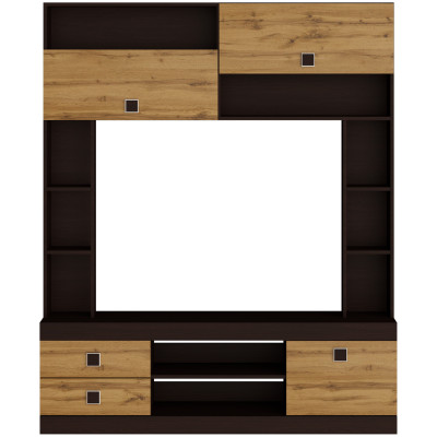 Стенка Соната, Венге темный, Дуб крафт золотой