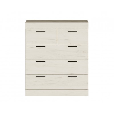 Комод 3 Соната, Дуб Крафт Белый