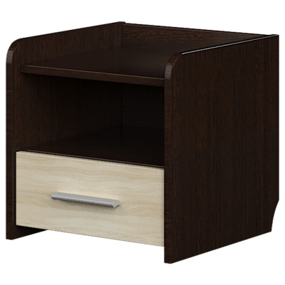 Тумба приліжкова Т-1, Венге темний, Дуб молочний