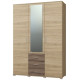 Шафа тридверна Бриз ШП-5 з дзеркалом, Дуб Сонома, Трюфель