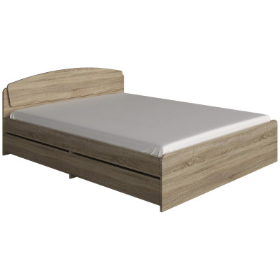 Ліжко Асторія 160х200 з двома шухлядами, Дуб Сонома,Трюфель