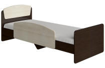 Ліжко Асторія-2 з бічною огорожею 80х190, Венге темний, Дуб молочний