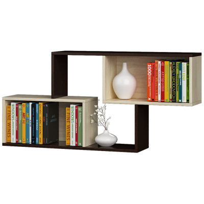 Навісна полиця ПН-4, Венге темний, Дуб молочний