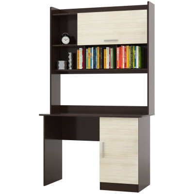 Письмовий стіл з надбудовою Школяр-5, Венге темний, Дуб молочний