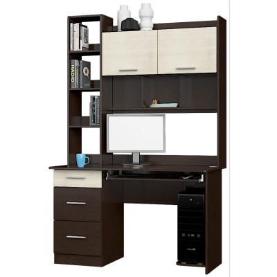 Комп'ютерний стіл Школяр-6, Венге темний, Дуб молочний