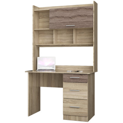 Стіл письмовий з надбудовою Школяр-4, Дуб Сонома, Трюфель