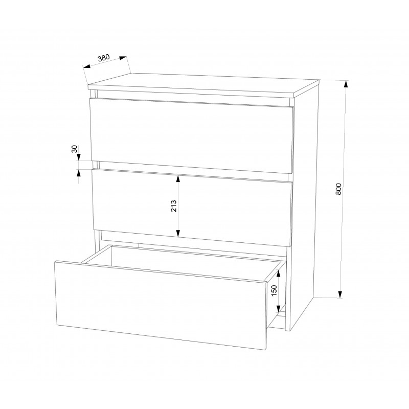 Комод FLASHNIKA 1 (ДСП) (800мм x 380мм x 785мм) Комод FLASHNIKA 1 (ДСП) (800мм x 380мм x 785мм)