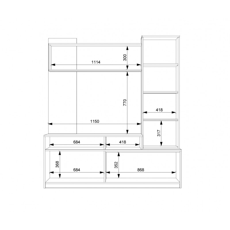 Вітальня FLASHNIKA №1 (1600мм x 450мм x 1800мм) Вітальня FLASHNIKA №1 (1600мм x 450мм x 1800мм)