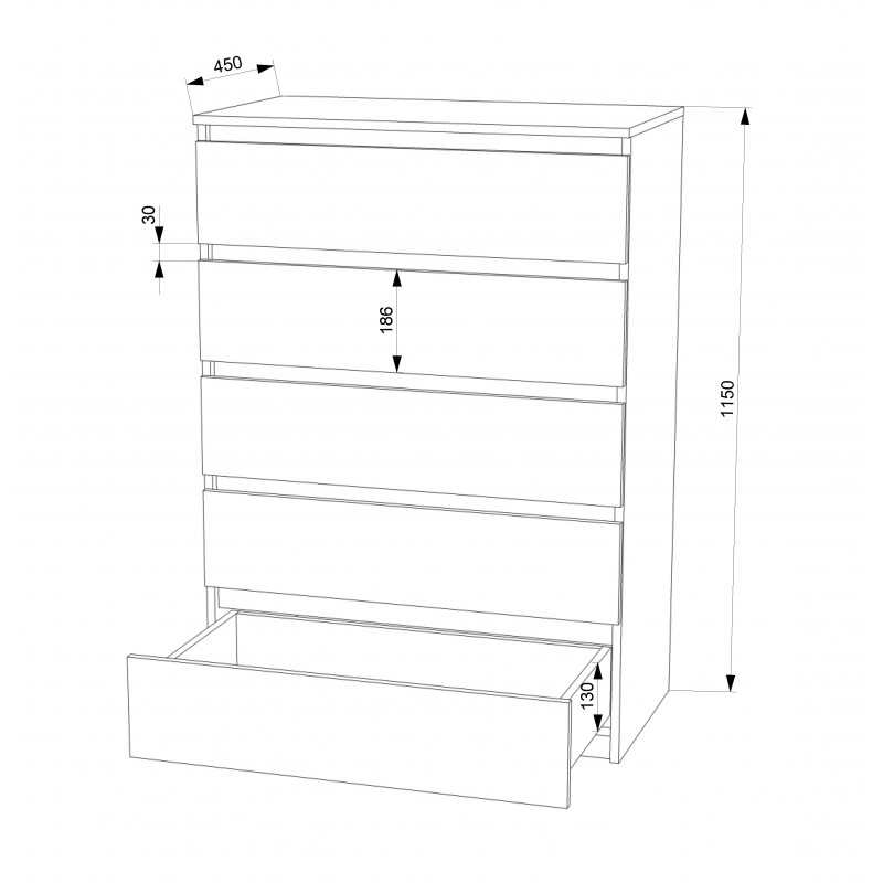 Комод FLASHNIKA 11 (ДСП) (500мм x 450мм x 1245мм) Комод FLASHNIKA 11 (ДСП) (500мм x 450мм x 1245мм)