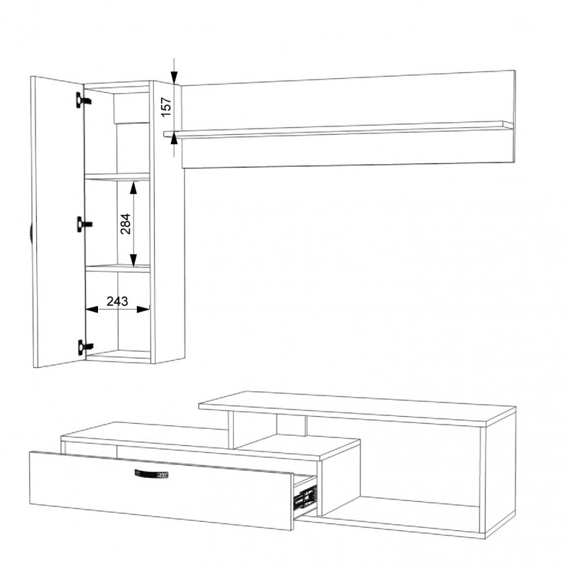 Гостиная FLASHNIKA №79 (ДСП) (1400мм x 330мм x 1350мм) Гостиная FLASHNIKA №79 (ДСП) (1400мм x 330мм x 1350мм)