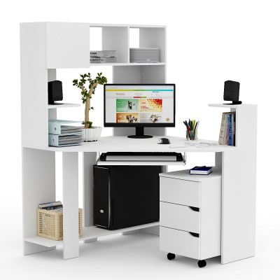 Комп'ютерний стіл FLASHNIKA - Флеш 33 (Німфея Альба) (1100мм x 1100мм x 1545мм)