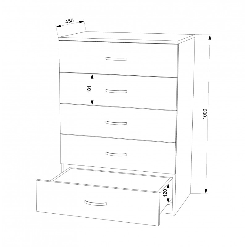 Комод FLASHNIKA 10 (ДСП) (500мм x 450мм x 1022мм) Комод FLASHNIKA 10 (ДСП) (500мм x 450мм x 1022мм)