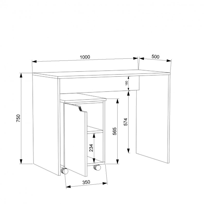 Компьютерный стол FLASHNIKA LEGA 72 (1000мм x 520мм x 750мм) Компьютерный стол FLASHNIKA LEGA 72 (1000мм x 520мм x 750мм)