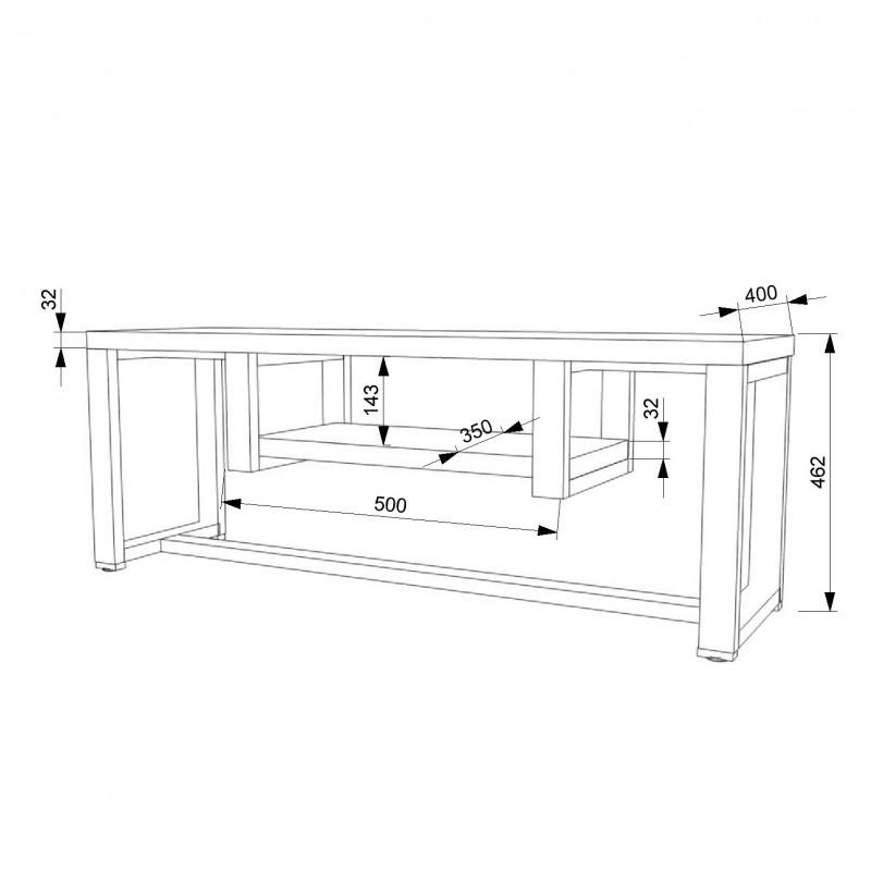 Тумба ТВ ЛОФТ FLASHNIKA ТВЛ-5 (900мм x 400мм x 466мм) Тумба ТВ ЛОФТ FLASHNIKA ТВЛ-5 (900мм x 400мм x 466мм)