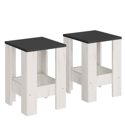 Табуретка Т-1 2шт, Графіт, Дуб крафт Білий